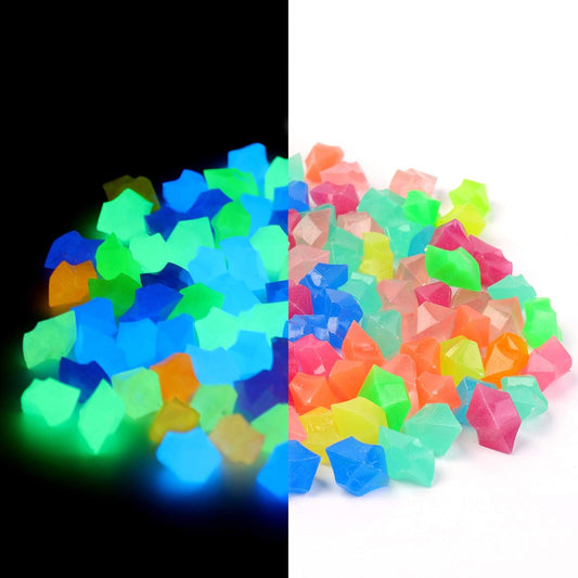 Oubest Fish Tank Decorations Rocks Little Glow in the Dark Aquarium Stones Fish Turtle Tank Pebbles Gravel Garden Rocks 