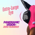 Stretchy Horse Fly Mask with Ears, Extra-Large Eyes & Mane Opening – Soft, Breathable Fly Mask for Horses, Tangle-Free D