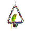 Bird Triangle Rope Swing Colorful Perch Chewing Toy for Parrots Budgie Parakeet Cockatiel Cockatoo (S)
