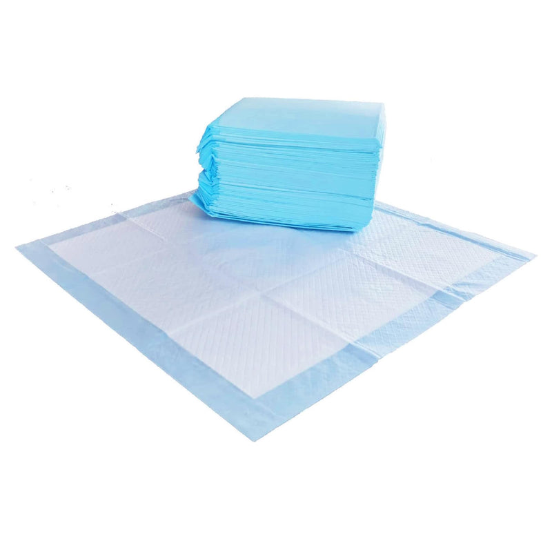 Amazon Basics Scented Dog and Puppy Potty Training Pee Pads, 5-Layer Leak-Proof Super Absorbent with Quick-Dry Surface, Regular Size 22 x 22 Inch, Blue & White, 50 Count