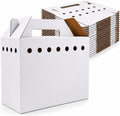 HiBi 12 Pack Small Animal Cardboard Carriers, 11 x 6 x 8 in, White