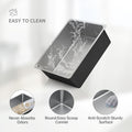 Ohtomber Stainless Steel Litter Box - High Sided Metal Cat Litter Box Pan, Never Absorbs Smell, Easy to Clean Non Stick Cat Litterbox Tray Toilet Pet Supplies for Indoor Kitty, Kitten, Rabbit, Puppy