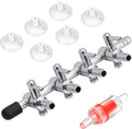 Pawfly 4-Way Aquarium Air Flow Control Lever Valve Manifold for Air Pumps Fish Tank Multi-port Distributor Splitter with