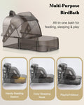Pawfly Bird Bath for Cage, Parakeet Bath, Parakeet Bird Bath, Bird Cage Bath for Feeding & Resting, Acrylic Bathtub Box for Parrot, Cockatiel, Budgie, Canary Lovebird & Finch