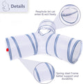 Alicedreamsky Cat Tunnel, Collapsible Tube with 1 Play Ball Toys, 3 Ways Tunnels for Indoor Cats, Puppy, Kitty, Kitten, Rabbit (White and Gray)