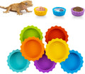 7 Pack Crested Gecko Food and Water Bowl, Eudimysx Reusable Small Reptile Feeding Dish, Gecko Tank Accessories for Hermi