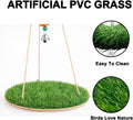 Bird Toys Bird Swing with Grass Platform Wooden Perch Stand Adjustable Rope and Rattan Chew Balls Large Bird Playground 