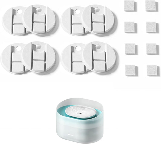 PETLIBRO Replacement Filters for Capsule Dog Fountain PLWF008, 4 Month Set of Filters for Dog Water Dispensers, 8 Count 