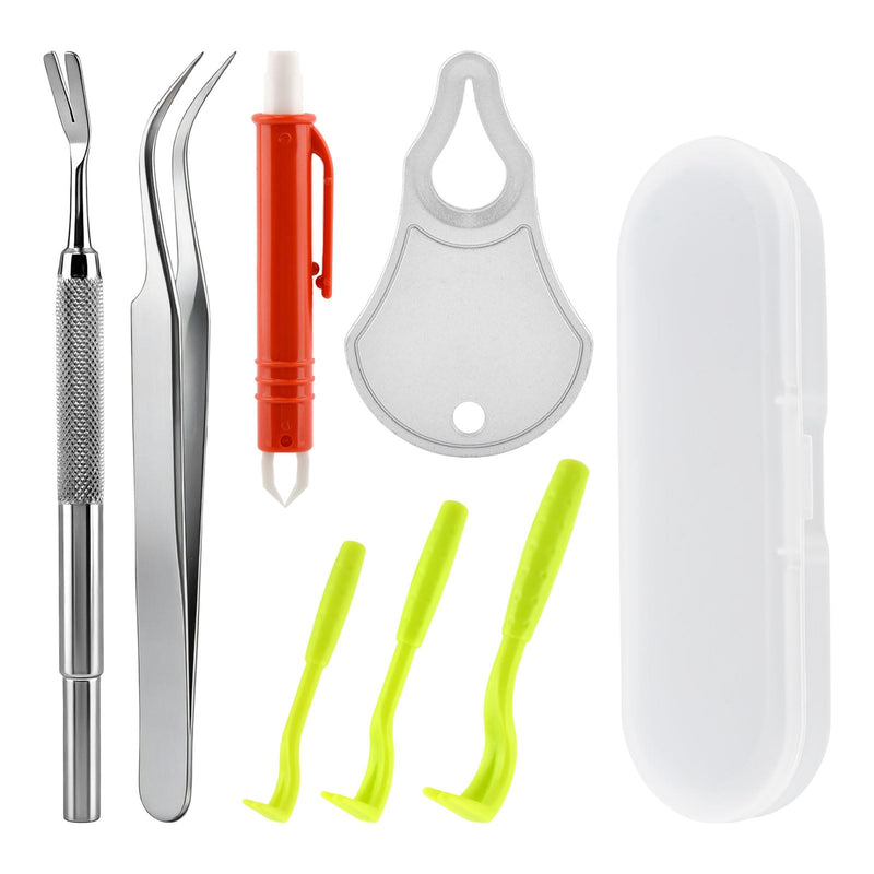 Ovrilossa Tick Remover Tool Kit, Portable Stainless Steel Tick Tweezers + Remover TicksKey, 7pack Essential Tools for for Humans, Dogs & Cats Outdoor Activities, Quick & Safe(Size:1pack)