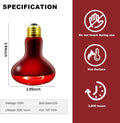 MIXJOY 100W Infrared Heat Lamp Bulbs, 2 Pack Reptile Infrared Heat Emitter Red Heat Lamp Bulbs Infrared Basking Light Bu