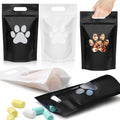 Gersoniel 50 Pcs Paw Dog Treat Bags Gift Bags with Window Resealable Stand up Plastic Zipper Pouches for Canine Delights