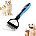 2026 New Dual Sided Pet Grooming Comb, Double Sided Pet Grooming Brush, Double Teeth, Silky Smooth, Convenient and Efficient for Dogs, Cats, Shedding, Bathing and Daily Grooming (Blue)