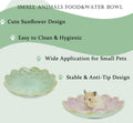 Hamster Food Bowl，2 Pcs Sunflower Hamster Bowls,Hamster Ceramic Food Bowl，Food Dish for Small Animals Hamster Guinea Pig