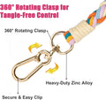 5FT Braided Cotton Rope Leash for Small, Medium and Large Dogs,Rainbow Mix