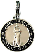 Luxepets Pet Collar Charm, Saint Francis of Assisi, Small, Black
