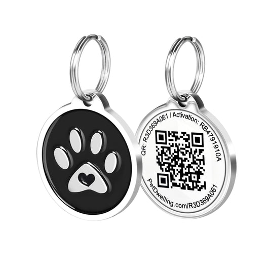 Pet Dwelling QR Code Pet ID Tag – Scan to Contact Owner Instantly, No App Needed, Smart Dog & Cat Tag with Free Personalized Online Pet Profile