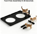 Adjustable Elevated Cat Bowls,6°/12° Tilted Cat Bowl Stand Anti-Vomiting