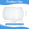 2 Pcs Bird Cage Cover, Elasticity Bird Cage Seed Catcher, Birdcage Seed Catcher Guard Birdcage Netting Cover for Parrot Parakeet, White
