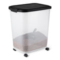 Amazon Basics Pet Food Storage Container with Wheels, BPA-Free, Detachable Scoop, 30lbs Capacity, Reliable Seal