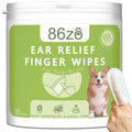 86zo Dog Ear Finger Wipes for Dogs & Cats, Thicker Dog Ear Cat Ear Cleaner Wipes, Dog Ear Infection Relief to Relieve Ear Itching, Remove Ear Wax, Dirt, Smelly - Fresh Green Tea Scent