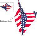 CozyHaus 2PCS Dual-Layer Design Patriotic Dog Bandanas Outfit,Large Summer Triangle Reversible Memorial Day Independence Day American Flag 4th of July Scarf for Big Boy and Girl Dogs Red White Blue