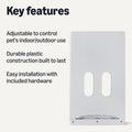 Amazon Basics Adjustable Plastic Dog and Cat Door with Easy Installation, Large, 20.00" x 13.31" x 4.45", White and Grey