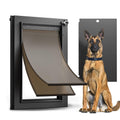 All Aluminum Dog Door for Exterior Door, Large Doggy Door, Heavy Duty Pet Door, Double Magnetic Flaps, Thermal Tnsulation, Energy Efficient, Sliding Lock Panel (Pets Up to 110Lb).