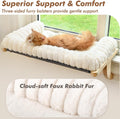 valigogo Cloud-Soft Cat Window Sill Perch with Zipper Designed Cushioned Bed, Supportive Cat Window Seat with Premium Solid Wood & Sturdy Metal Frame, Pet Hammock Bed for Large Cats (Large, White)