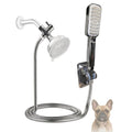 Dog Shower Sprayer with Adjustable Water Pressure & Pause Mode, Dog Shower Attachment with 100 Inch Stainless Steel Hose Metal Diverter, And Faucet Adapter for Outdoor Pet Bathing
