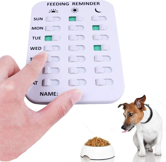 Pet Feeding Reminder for Dogs Cats - Magnetic Sticker 3 Times A Day Indication Chart Feed Your Pets, Magnets and Double 
