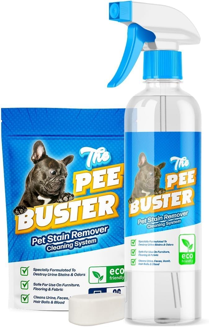 Pet Stain Remover – Refillable Cleaning Bottle with 5 Dissolvable Tablets – Multi-Surface Cleaner for Dog & Cat Urine on