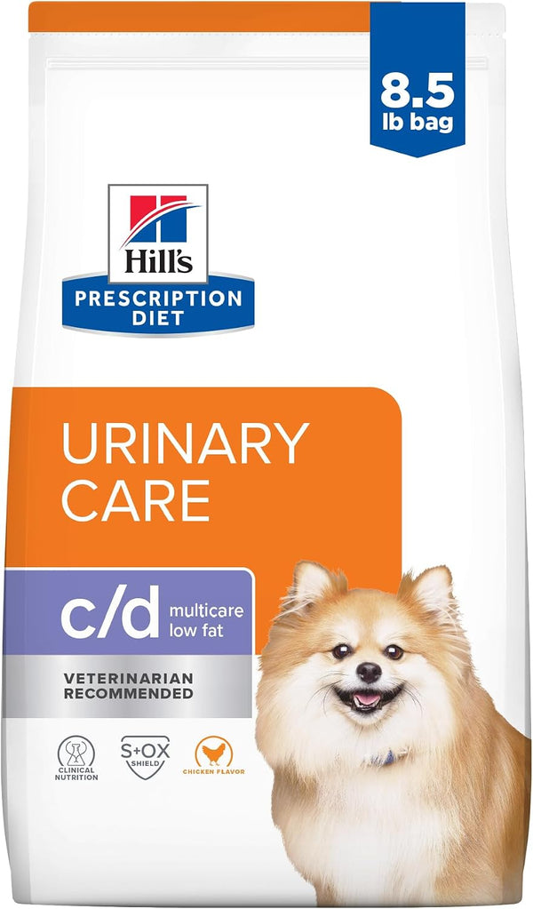 Hill's Prescription Diet c/d Multicare Low Fat Urinary Care Dry Dog Food, Chicken, 8.5 lb. Bag
