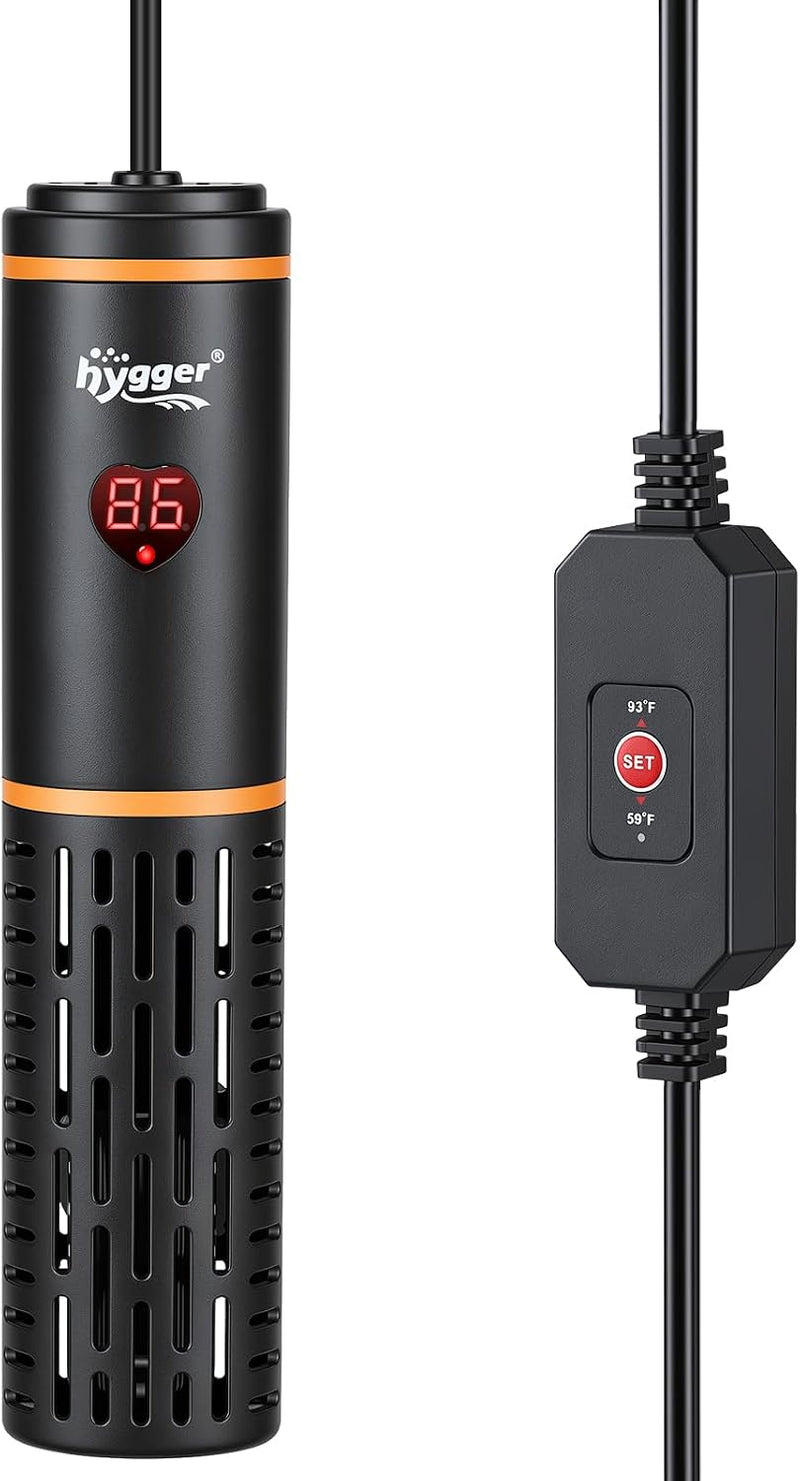 hygger Aquarium Heater, 25W/50W/100W/200W/300W/500W Fish Tank Heater, Turtle Tank Heater with External Controller, Digit