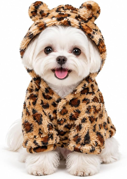 Cozy Street Style Small Dog Hoodie - Super Soft Fleece Puppy Clothes for Small Dogs Boy Girl, Warm Pet Sweatshirt for Da