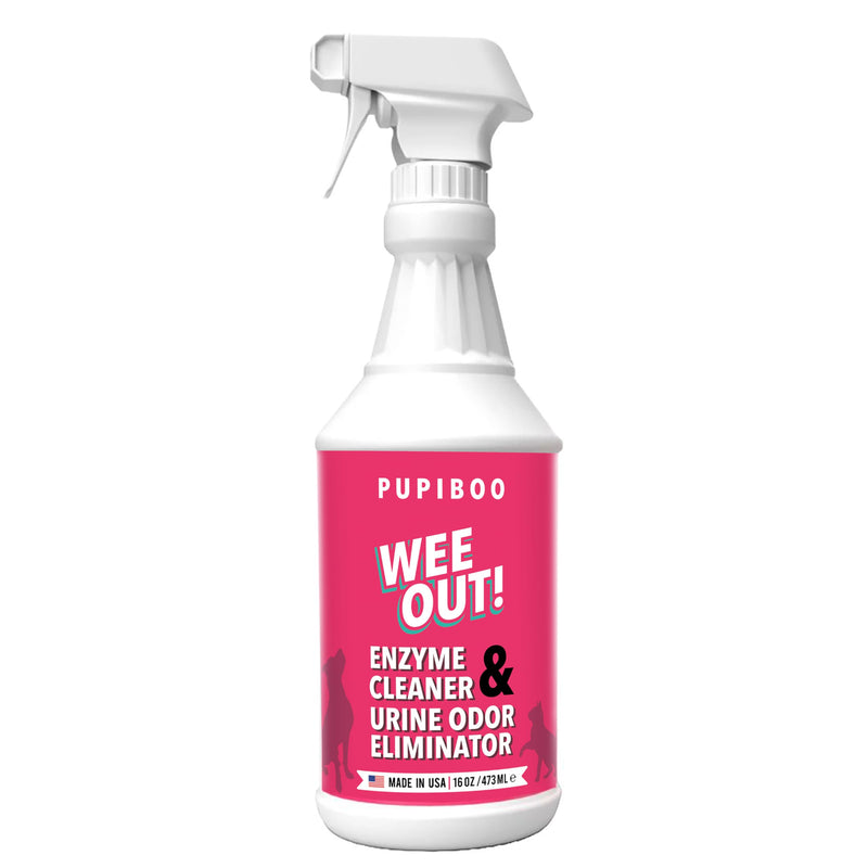 PUPIBOO Wee Out Pet Urine Enzyme Cleaner, Stain and Odor Eliminator for Carpets, Upholstery, Floors