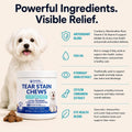 Tear Stain Chews for Dogs – Natural Tear Stain Remover & Eye Health Supplement with Cranberry, Lutein & Eyebright – Redu