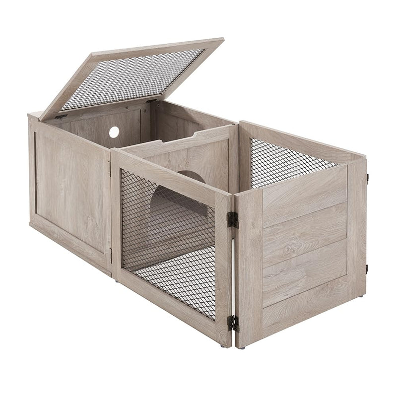 unipaws 3 in 1 Mutil Purpose Cat Birthing Nesting Box, Cat House and Playpen, Cat Whelping Weaning Box, Queening Box, Delivery Box, Kittening Box with Secured Entrance Door, Pregnant Cat Bed