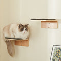 LIORCE 2 Set Cat Wall Steps - Wooden Cat Climbing Shelf for Wall - Cats Wall Stairs with Scratching Mat - Wall Mounted Cats Furniture for Jumping, Playing, and Lounging