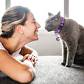 2Pcs Breakaway Cats Collars Cat Collars for Boy & Girl Cats Moons Adjustable Kitten Collars with Bell & Pendant Glow in 