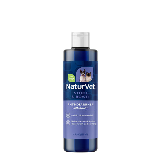NaturVet Anti-Diarrhea Liquid Pet Supplement Plus Kaolin – Helps Alleviate Discomfort, Cramping, Irritation from Diarrhea for Dogs, Cats – Great Taste – 8 Oz.