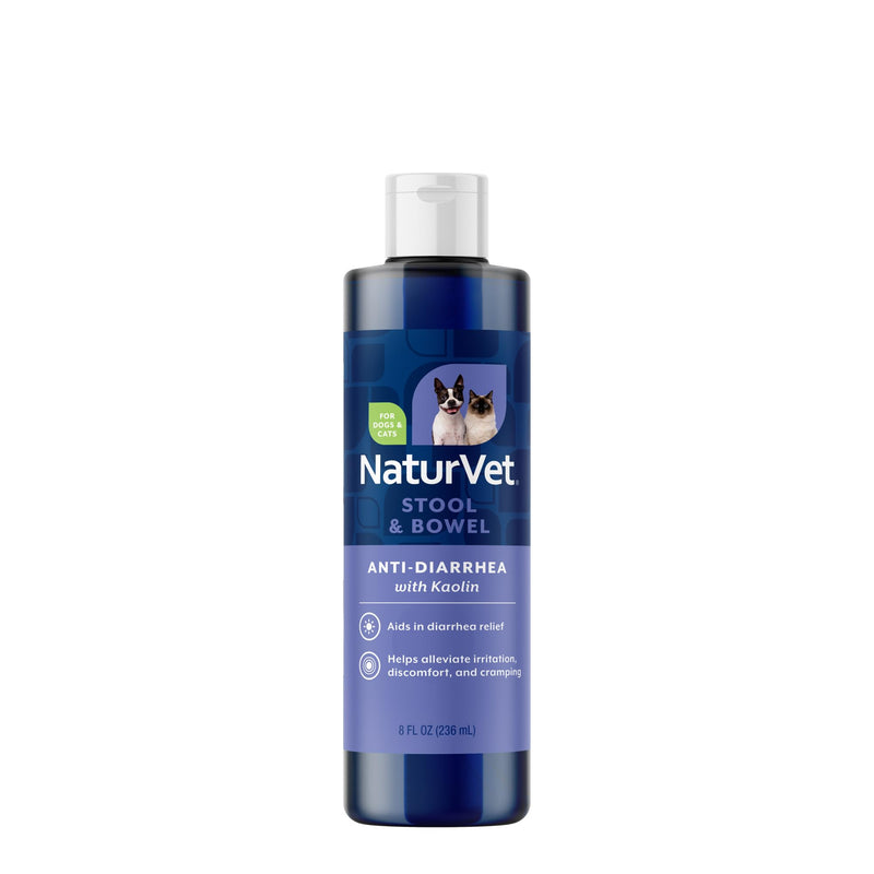NaturVet Anti-Diarrhea Liquid Pet Supplement Plus Kaolin – Helps Alleviate Discomfort, Cramping, Irritation from Diarrhea for Dogs, Cats – Great Taste – 8 Oz.