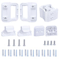 Reinforced Retractable Baby Gate Replacement Parts Kit, Retractable Dog Gate Full Set Wall Mounting Hardware Retractable Pet Gate Accessories with Brackets Latches Anchors and Screws (White)