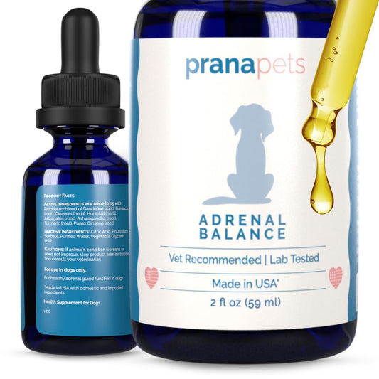 PranaPets Adrenal Balance for Dogs with Cushing’s | Naturally Relieves Symptoms of Adrenal Imbalance in Dogs | Herbal Formula for Balanced Adrenal Function