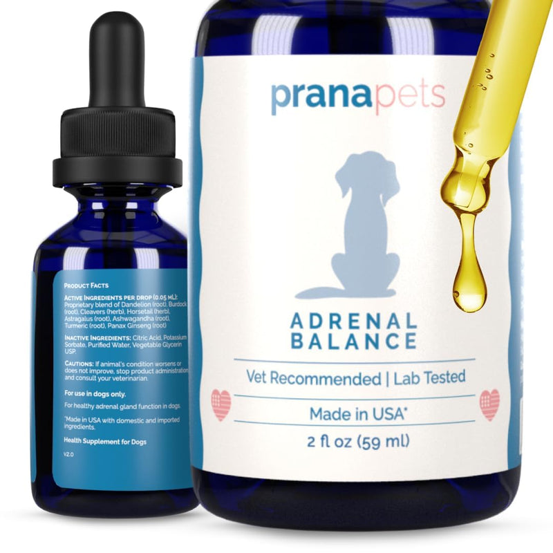PranaPets Adrenal Balance for Dogs with Cushing’s | Naturally Relieves Symptoms of Adrenal Imbalance in Dogs | Herbal Formula for Balanced Adrenal Function
