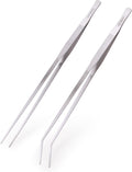 VORESTIC Straight and Curved Aquarium Tweezers Set 18 Inch, Stainless Steel Long Tweezers for Fish Tank Planting, Aquasc