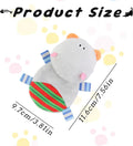 Andiker Cat Plush Toy with Crinkle Paper and Catnip to Chew(Light Gray)
