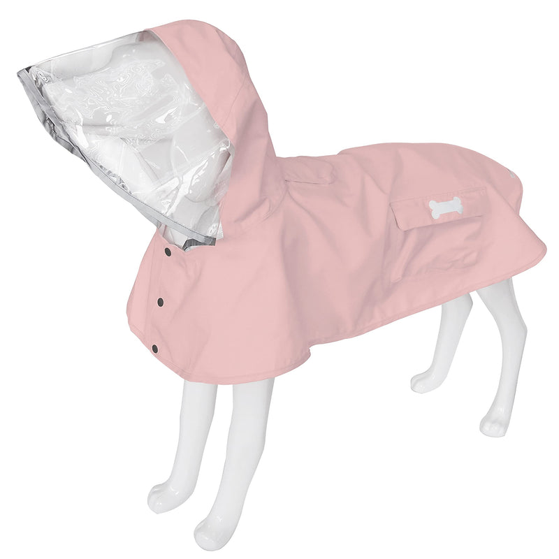 Dog Raincoat,Waterproof Rain Poncho with Hoodie, High Reflective Adjustable Pet Rain Jacket with Leash Hole for Small Medium and Large Dogs (Pink, Medium)