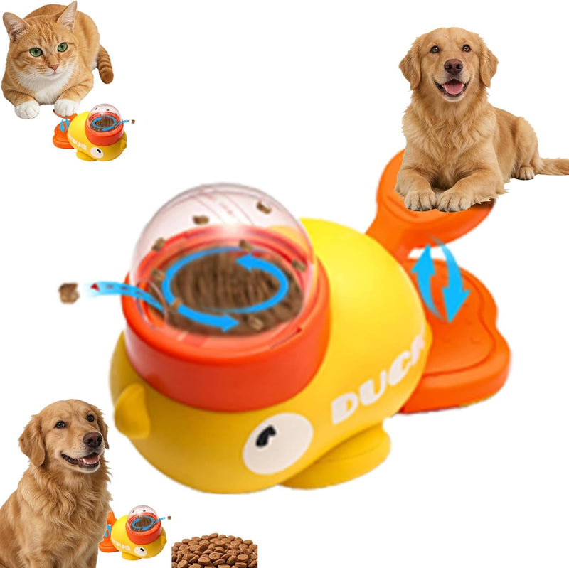 Jkwiwe Duck Dog Treat Dispenser Toy for Small Breeds - Interactive Slow Feeder Puzzle & Food Dispensing Toy, Mental Stimulation Puppy Chew Toy for Healthy Digestion & IQ Training