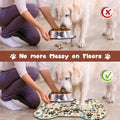 Dog Food Mats for Floors Waterproof, Pet Feeding Absorbent Water Bowl Mat Cat Placemats Beige Bone Shape 19 * 12 inch