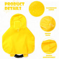 Dog Raincoat for Small Dogs, Dog Rain Jacket with Clear Hooded, Waterproof Dog Rain Coat with Adjustable Belly Strap, Do